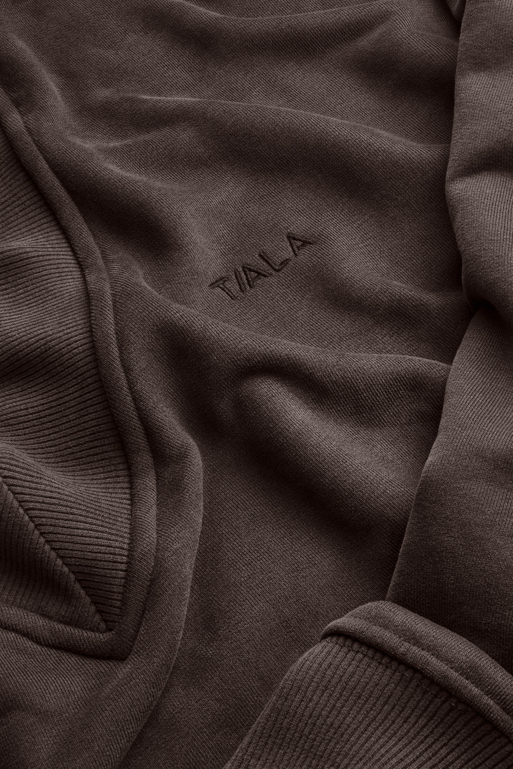 Oversized V Neck Sweatshirt - Deep Taupe