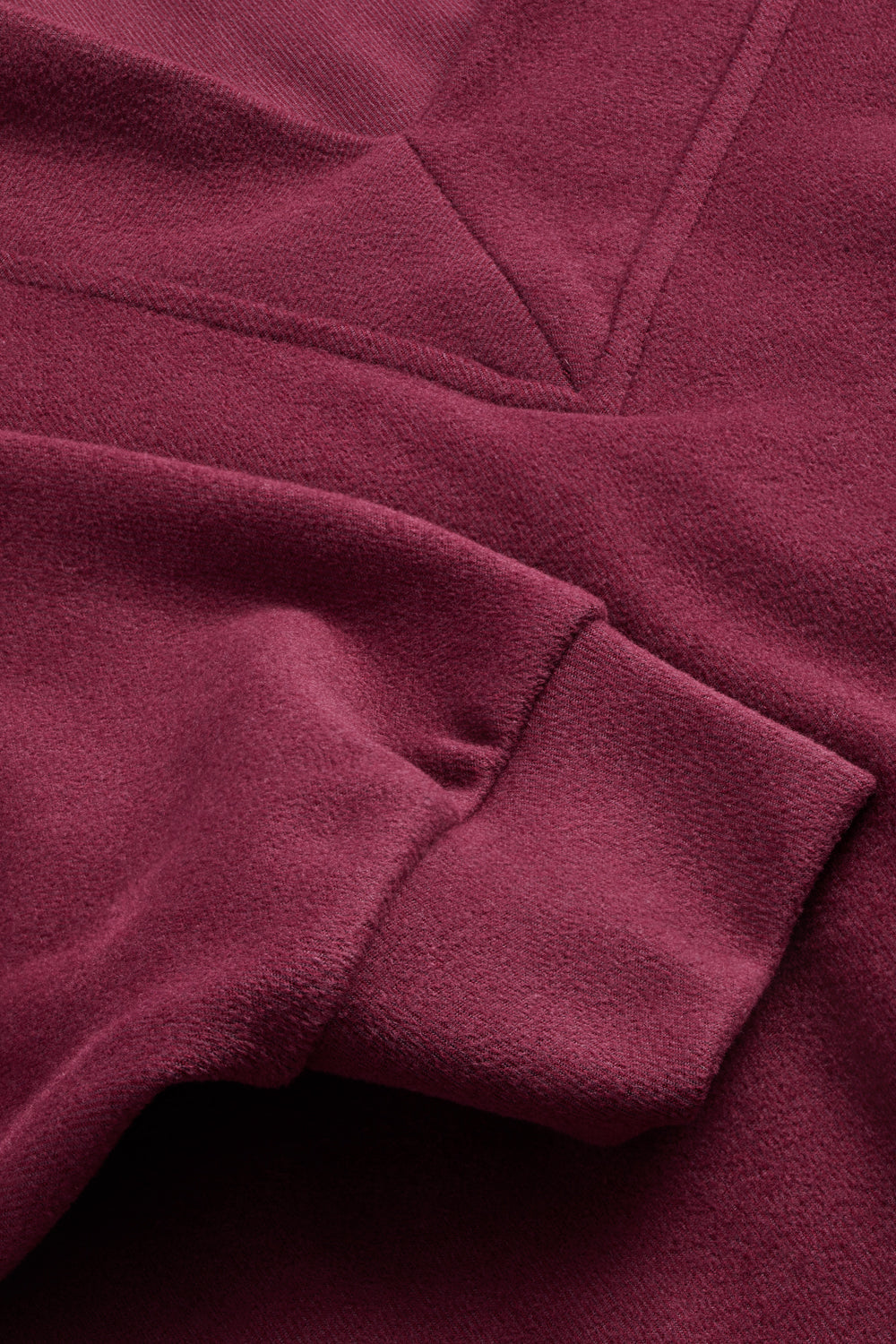 Plush Oversized V Neck Sweatshirt - Cranberry