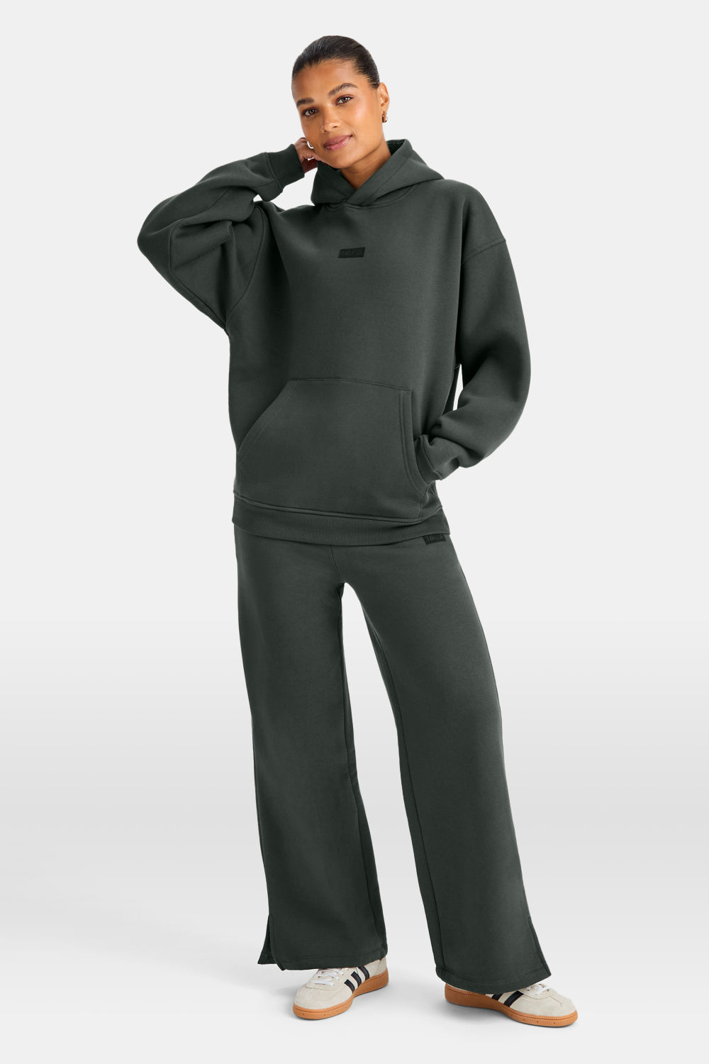 Outdoors Graphic Oversized Hoodie - Dark Moss