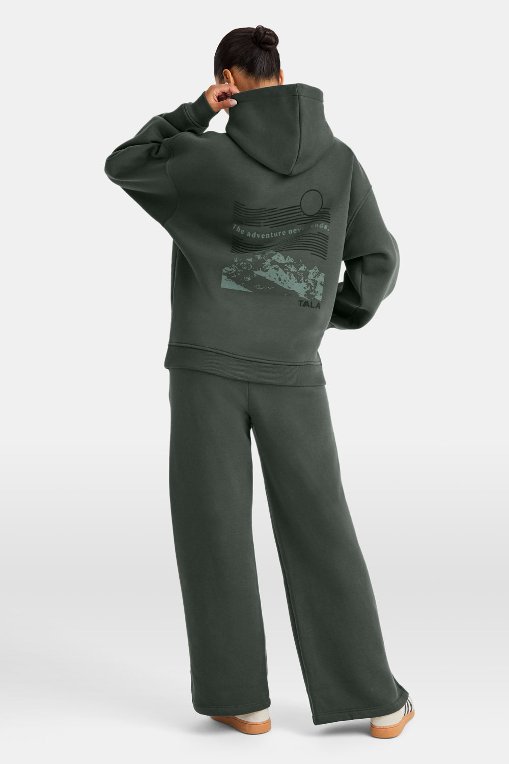 Outdoors Graphic Oversized Hoodie - Dark Moss