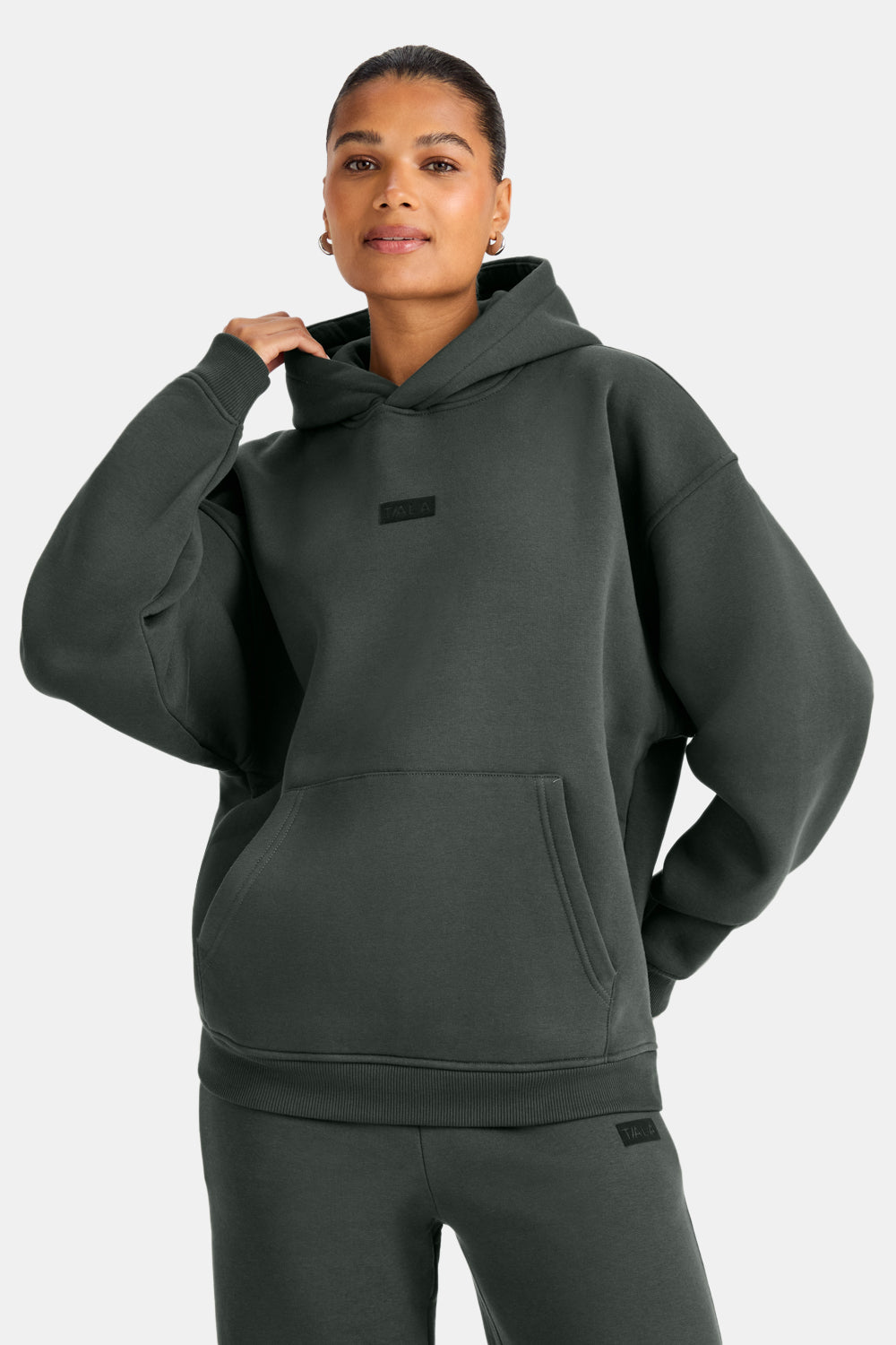 Outdoors Graphic Oversized Hoodie - Dark Moss