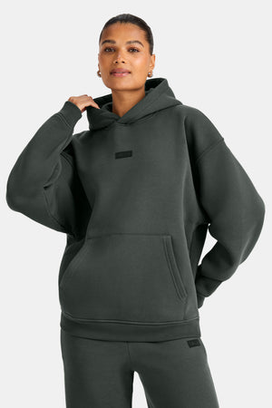 Outdoors Graphic Oversized Hoodie - Dark Moss