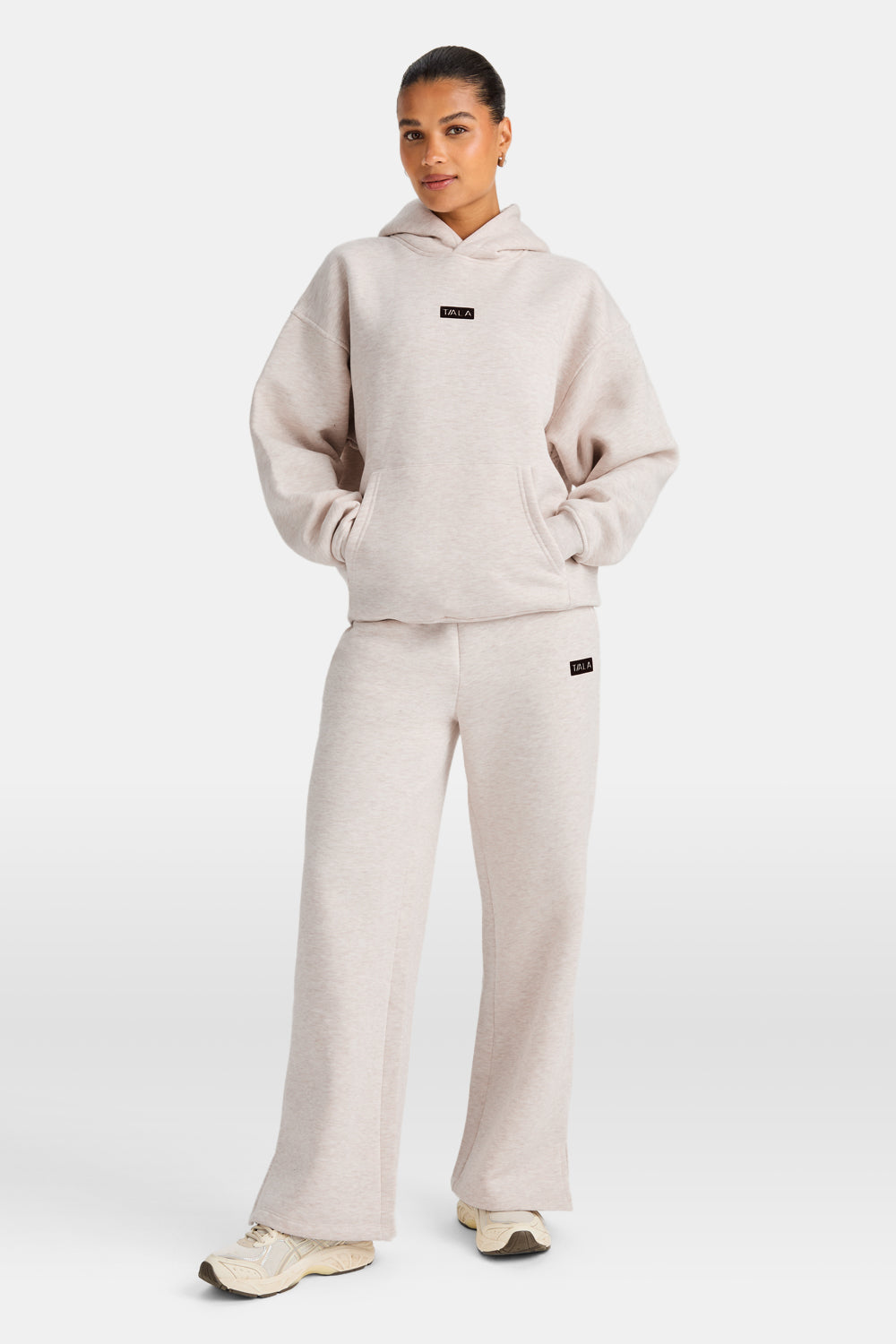 Outdoors Graphic Oversized Hoodie - Oat Marl