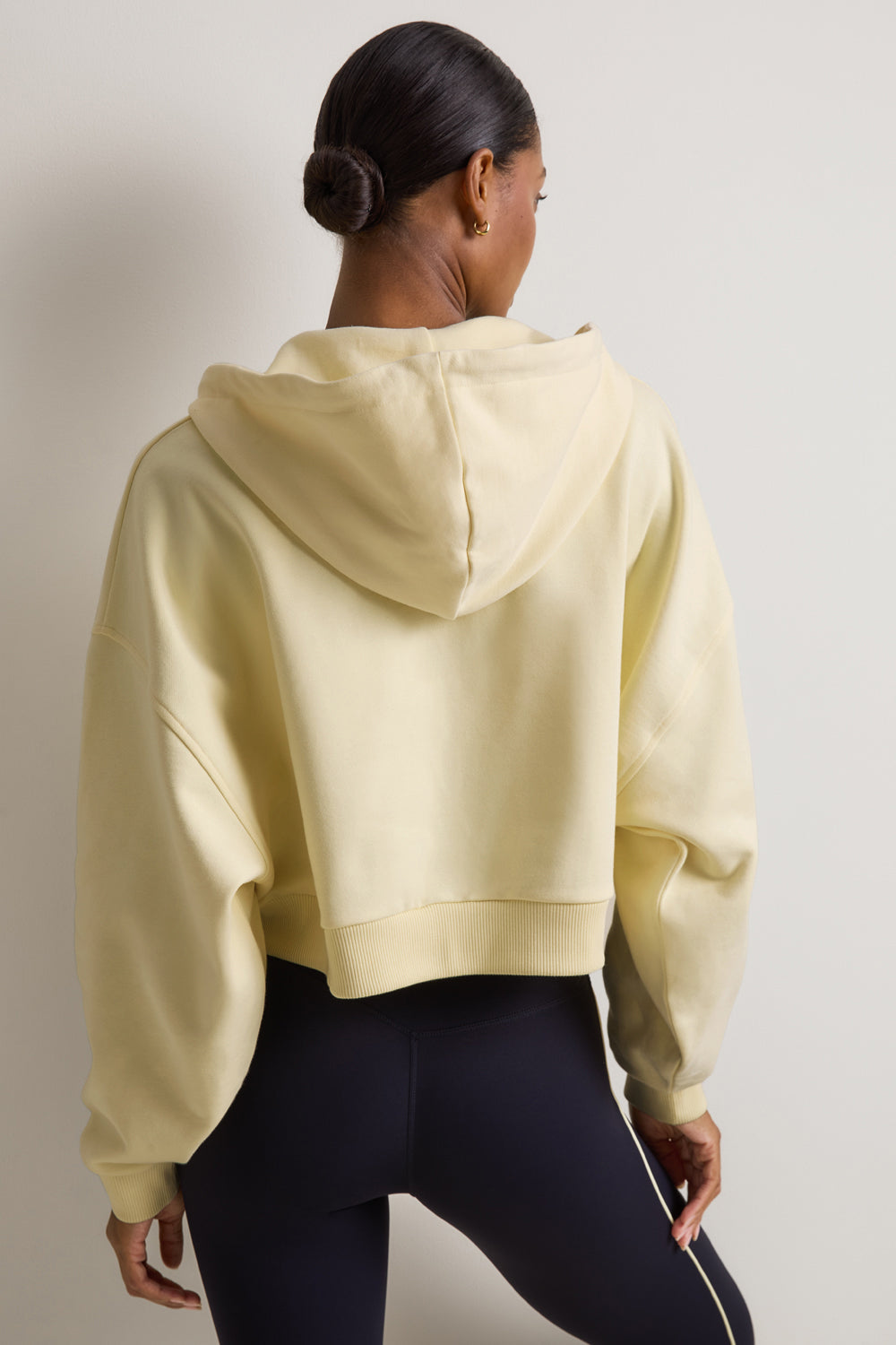 Slouchy Cocoon Zip Through Hoodie - Lemon Yellow