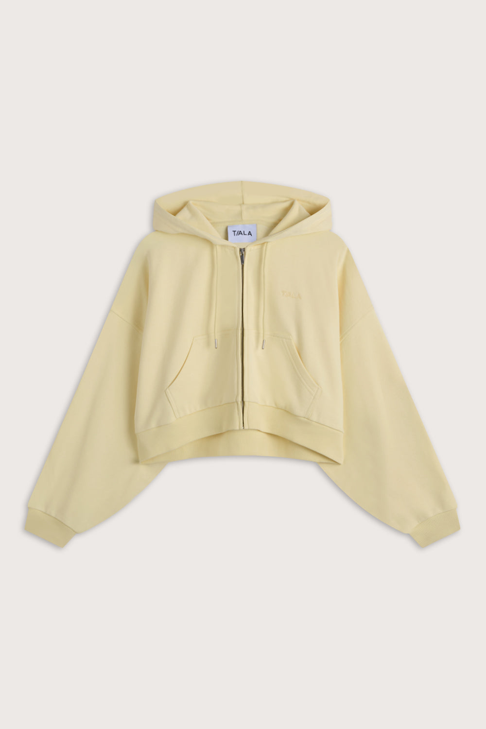 Slouchy Cocoon Zip Through Hoodie - Lemon Yellow
