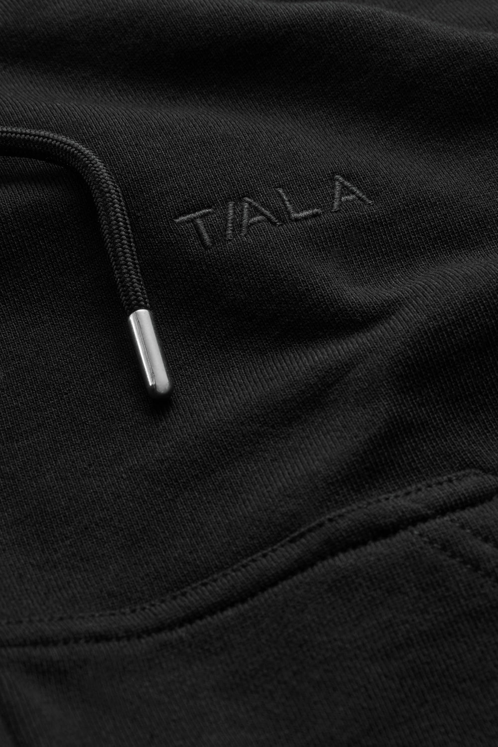 Relaxed Cotton Cocoon Hoodie - Shadow Black