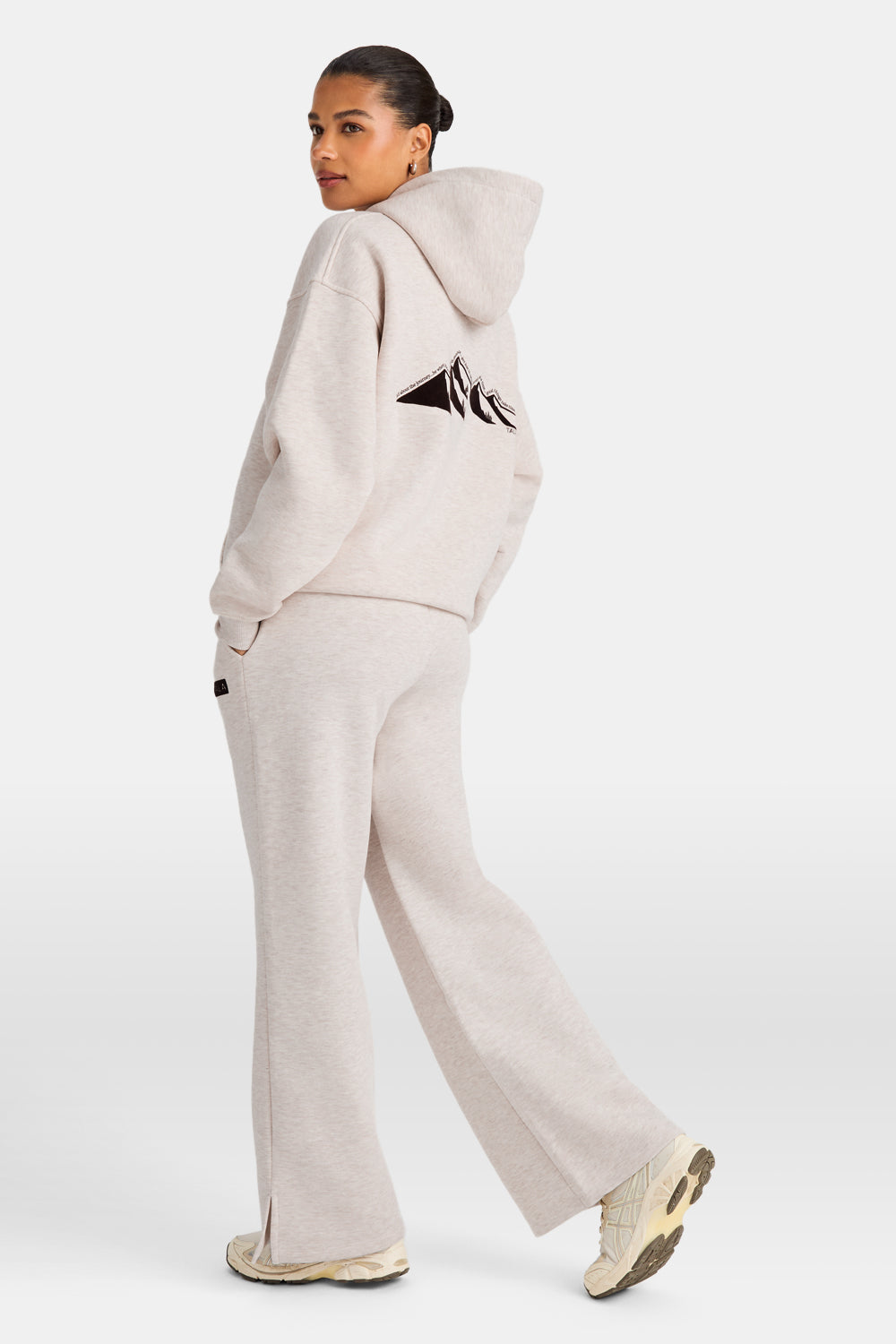 Wide Leg Jogger - Oat Marl
