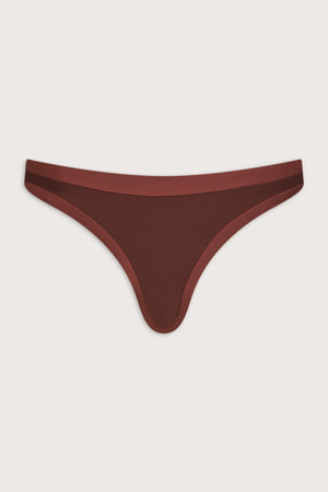 Contrast Mid Rise Bikini Bottom - Deep Rust