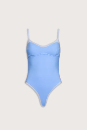 Contrast Underwired Swimsuit - Iris Blue