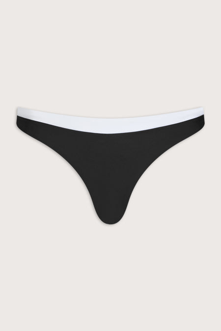 Contrast Cheeky Bikini Bottom - Shadow Black