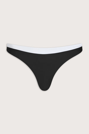 Contrast Cheeky Bikini Bottom - Shadow Black