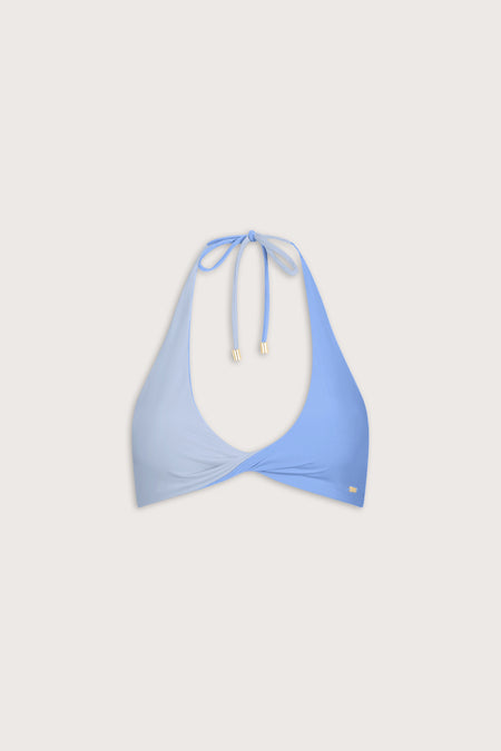 Contrast Twist Bikini Top - Iris Blue