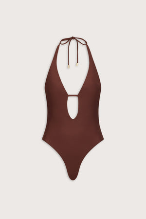 Multiway Halter Tie Back Swimsuit - Deep Rust