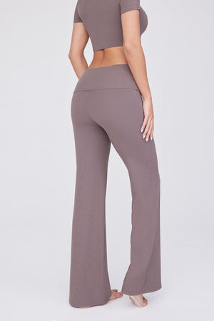 365 Sculpting Lounge Flared Trousers - Mocha