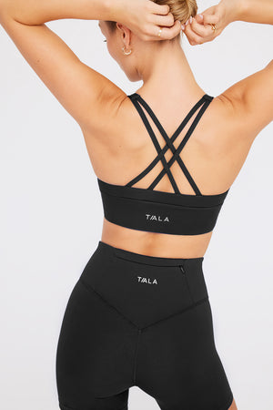 SkinLuxe Longline Tank Sports Bra - Shadow Black