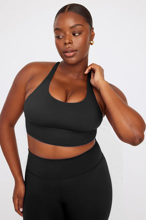 SkinLuxe Longline Tank Sports Bra - Shadow Black