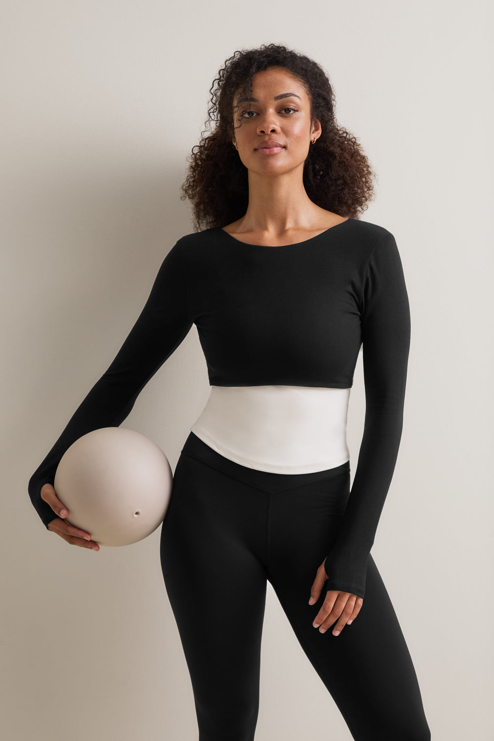 Multiway Long Sleeve Tie Top - Shadow Black