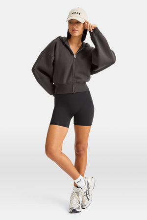 Cocoon Zip Through Hoodie - Americano