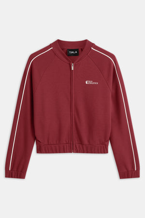 Contrast Piping Track Jacket - Vintage Red