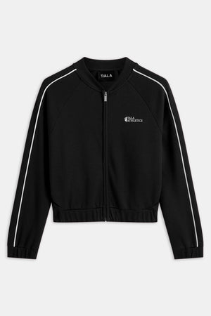 Contrast Piping Track Jacket - Shadow Black