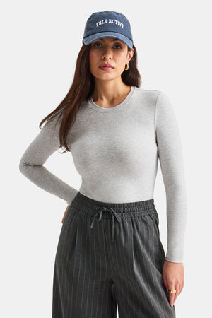 365 Core Cotton Long Sleeve T-Shirt - Grey Marl