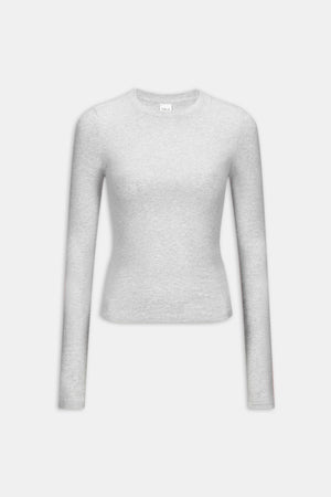 365 Core Cotton Long Sleeve T-Shirt - Grey Marl