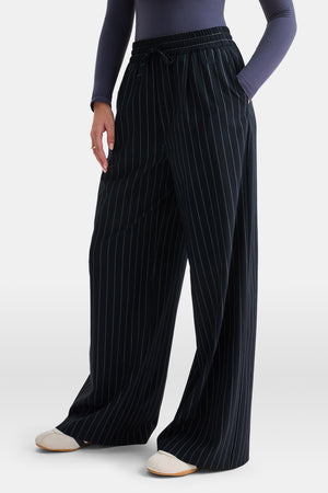 Everyday Tailoring Drawstring Trousers - Navy Stripe