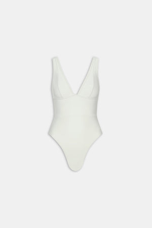 Plunge Swimsuit - White