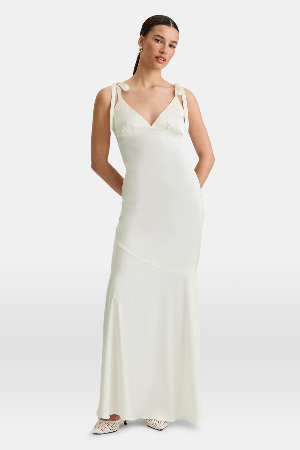 Silky Maxi Dress - Diamond White Silky Maxi Dress - Diamond White