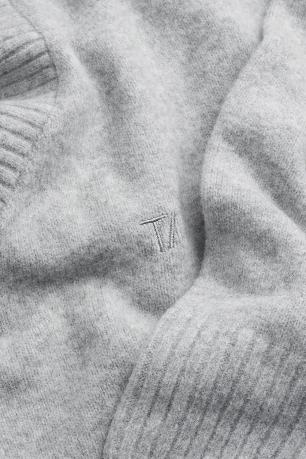 V Neck Jumper - Grey Marl