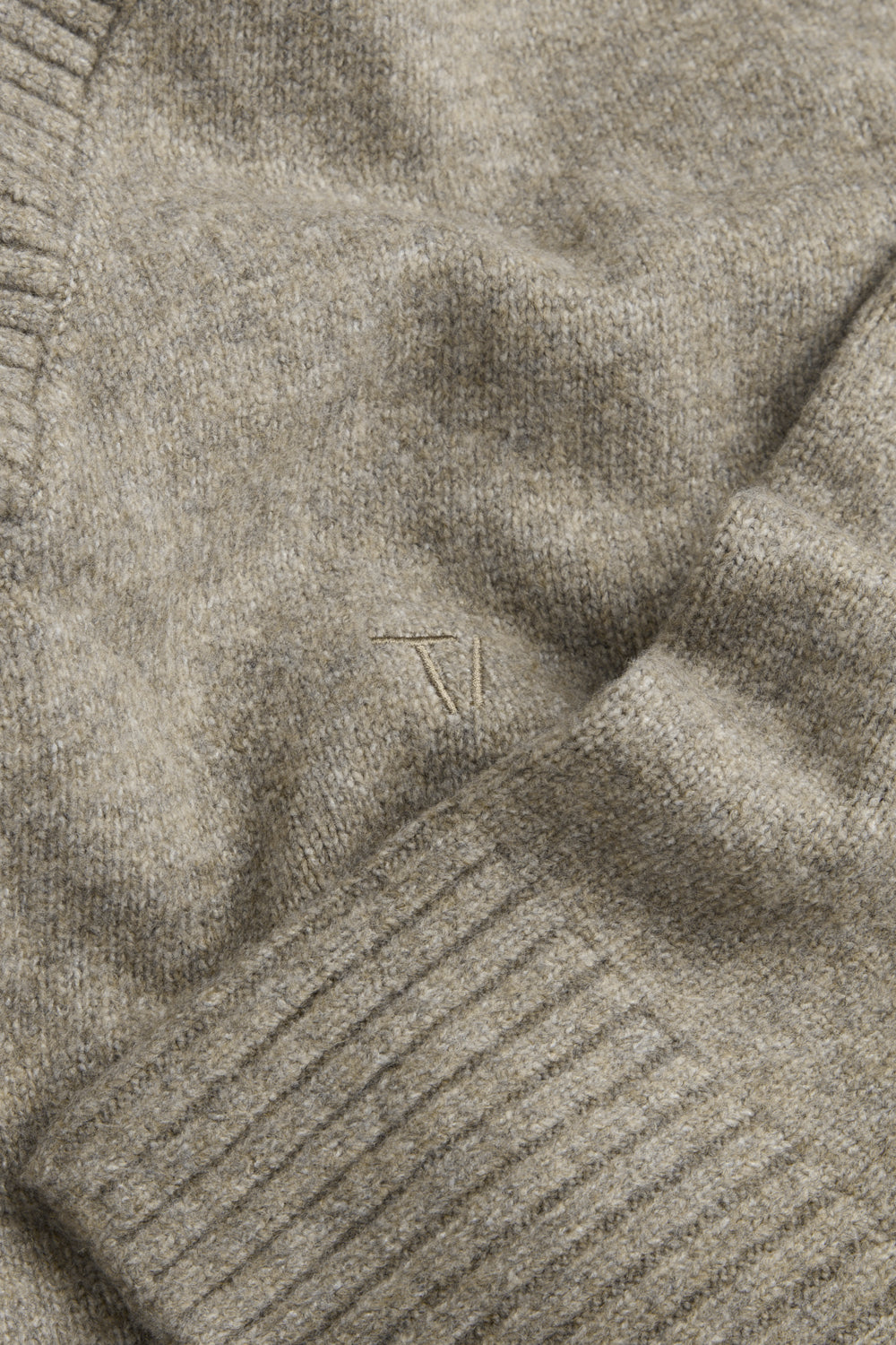 V Neck Jumper - Oat Marl