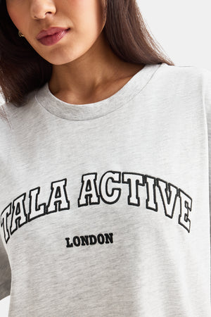TALA Active Applique Tee - Grey Marl