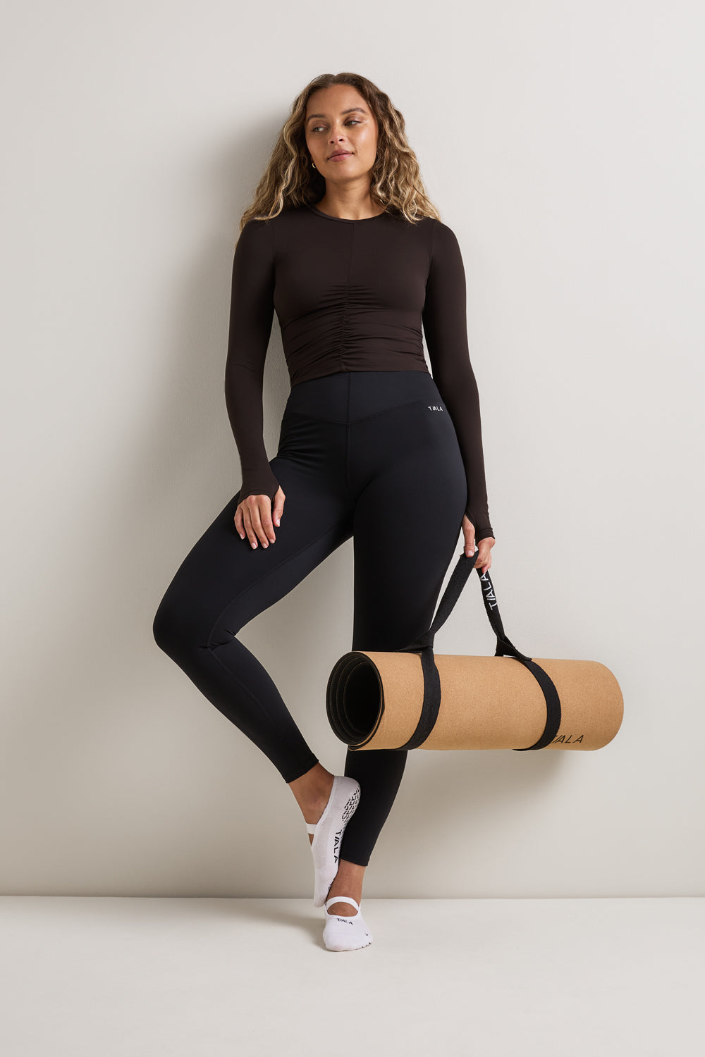 UltraLite Ruched Long Sleeve Top - Americano