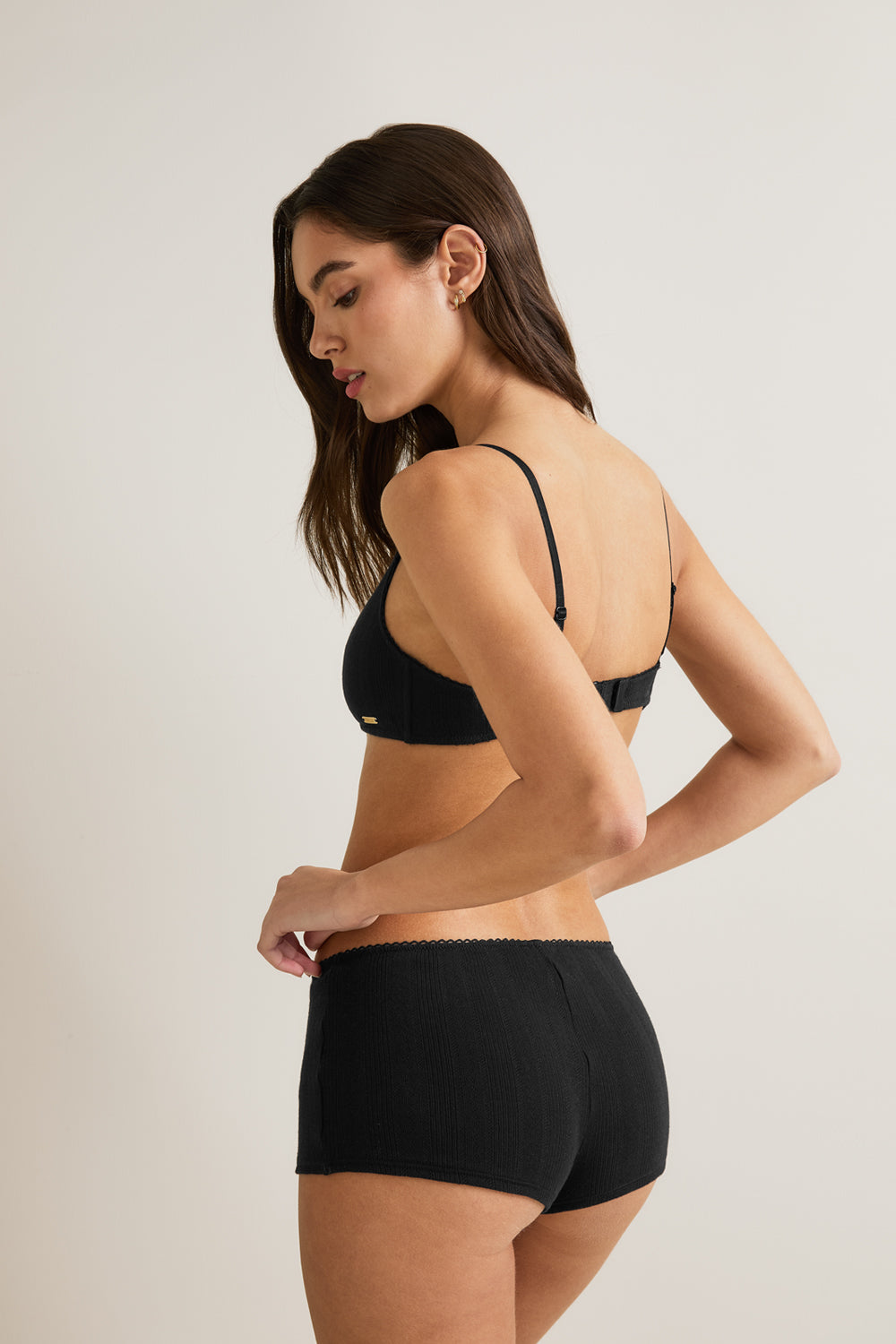 Pointelle Boxer Brief - Black