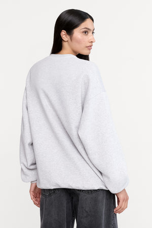 Oversized Club Sweatshirt - Grey Marl
