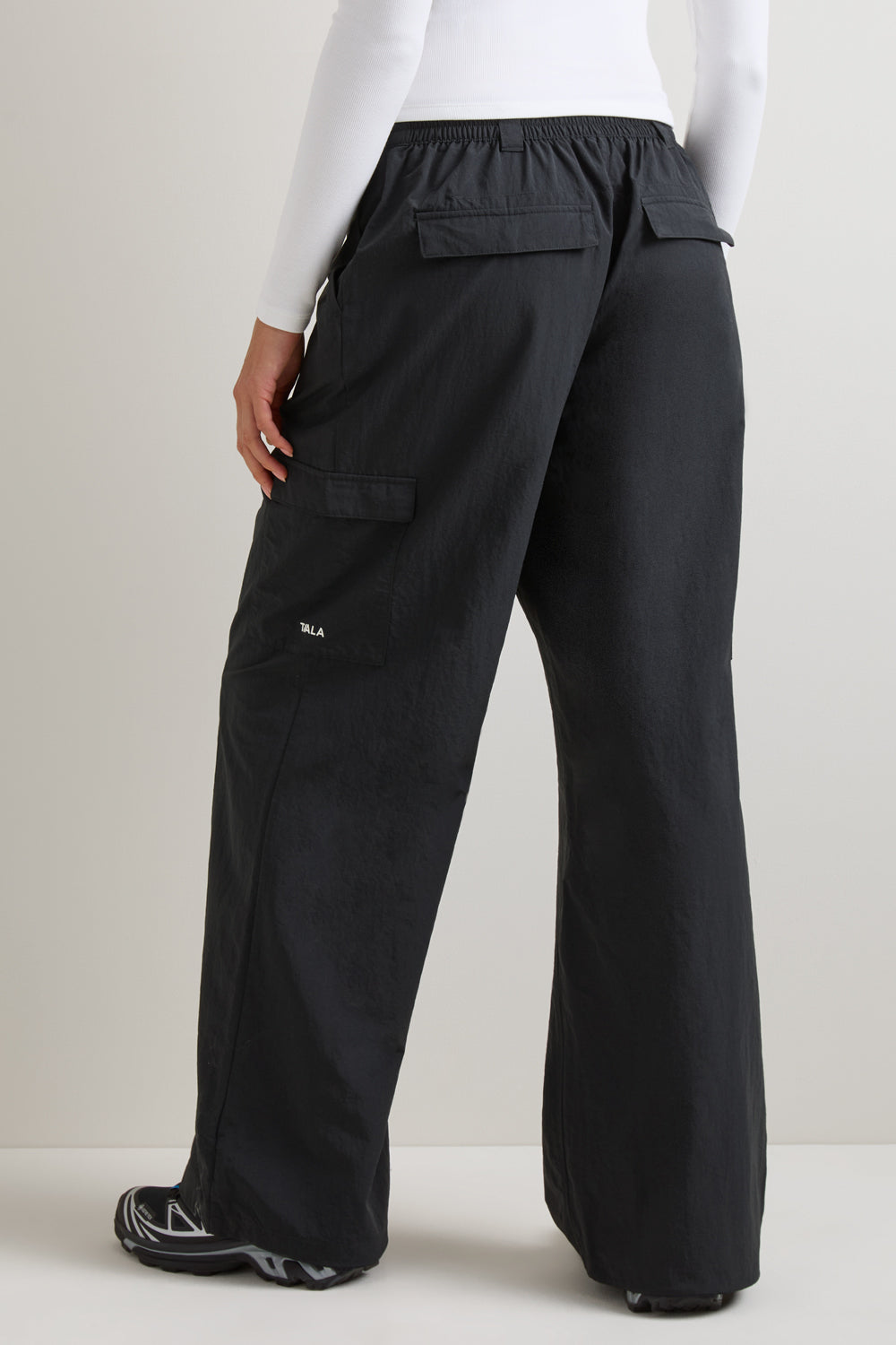 Wide Leg Adjustable Cargo Trouser - Black