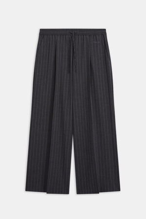 Everyday Tailoring Drawstring Trousers - Charcoal Grey Stripe