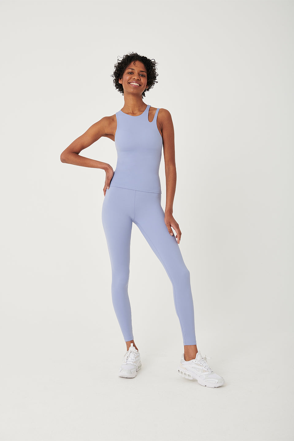 SkinLuxe Built-In Support Cut Out Shoulder Vest - Cornflower Blue
