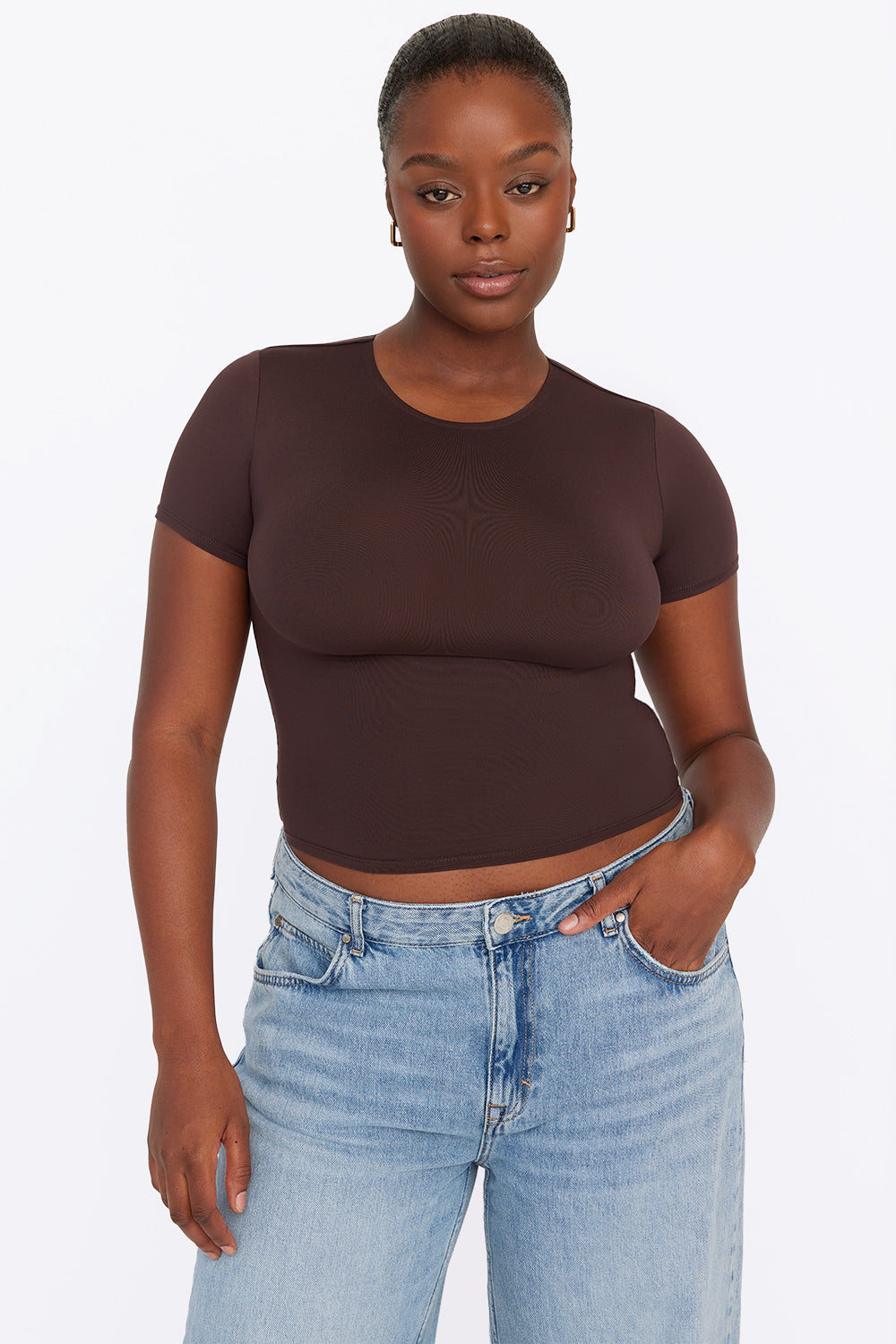 365 SECOND SKIN SCOOP NECK BODYSUIT - ESPRESSO – TALA