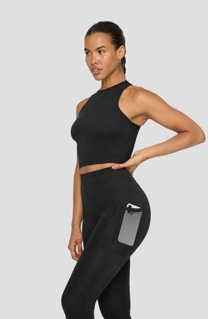 FORMTECH HIGH WAISTED ADJUSTER RUNNING LEGGING - BLACK