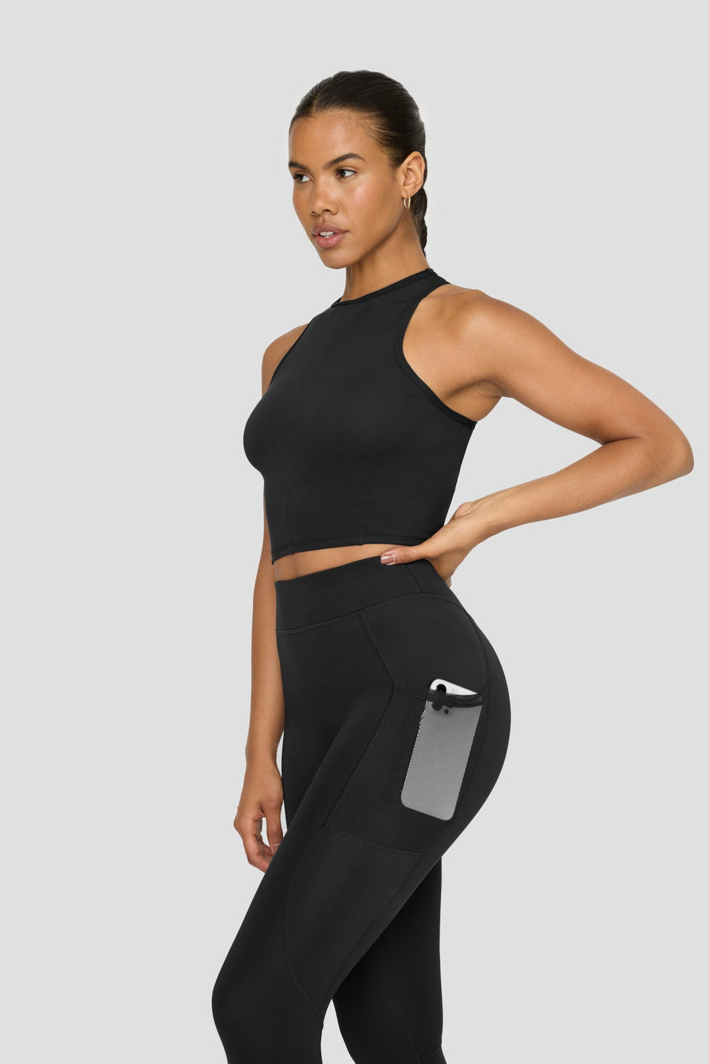 FormTech High Waisted Adjuster Running Legging - Black