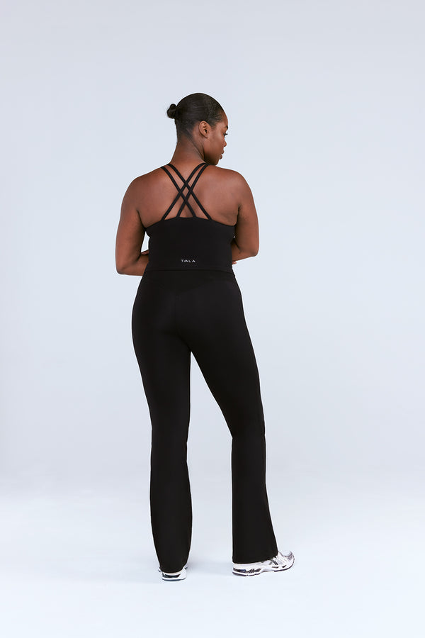 SKINLUXE BUILT-IN SUPPORT STRAPPY BACK CAMI TOP - SHADOW BLACK