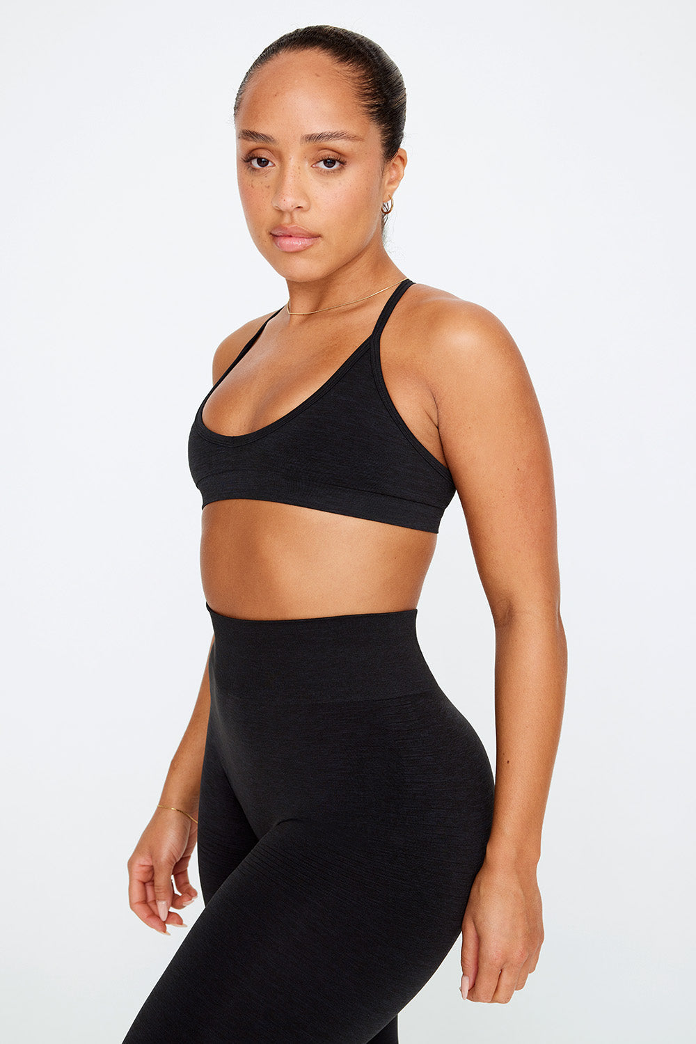 SCULPT SEAMLESS MINI SPORTS BRA - BLACK MARL – TALA