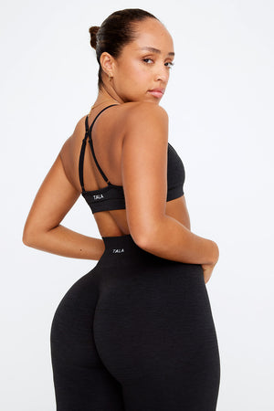 Sculpt Seamless Mini Sports Bra - Black Marl