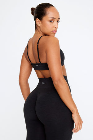 Sculpt Seamless Mini Sports Bra - Black Marl