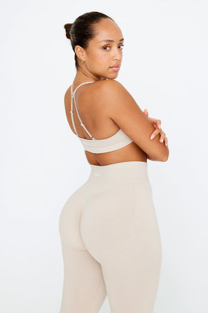 Sculpt Seamless Mini Sports Bra - Chai Marl