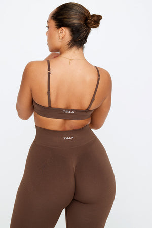 Sculpt Seamless Mini Sports Bra - Coffee Marl