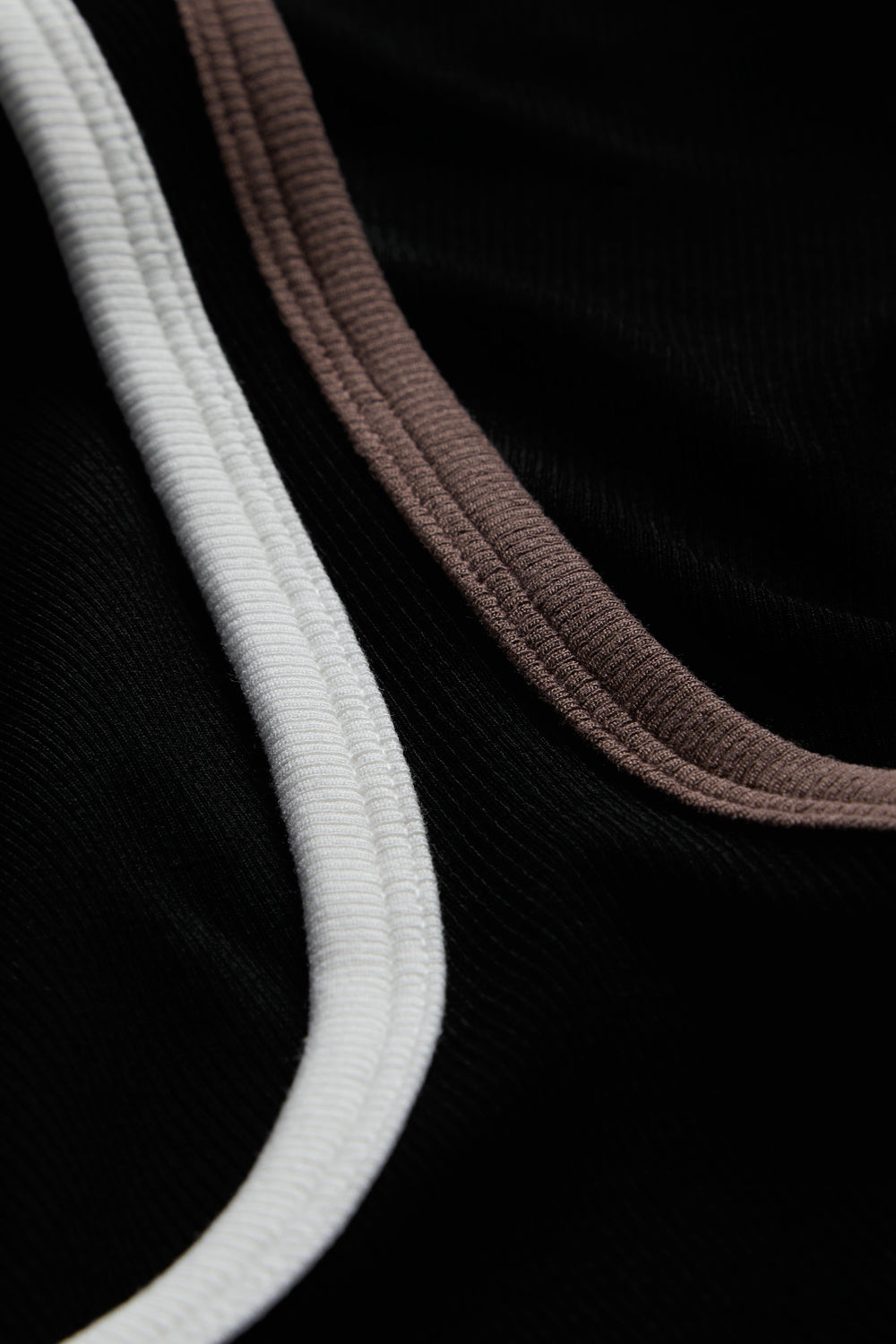 365 Rib Contrast Tank - Black