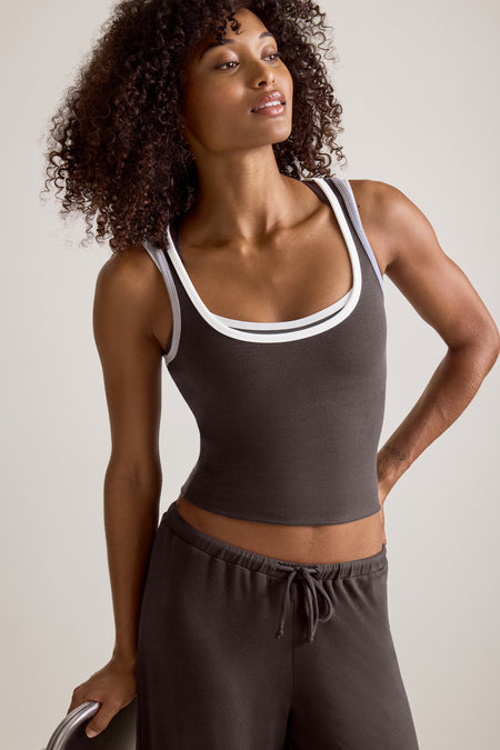 365 Rib Contrast Tank - Espresso