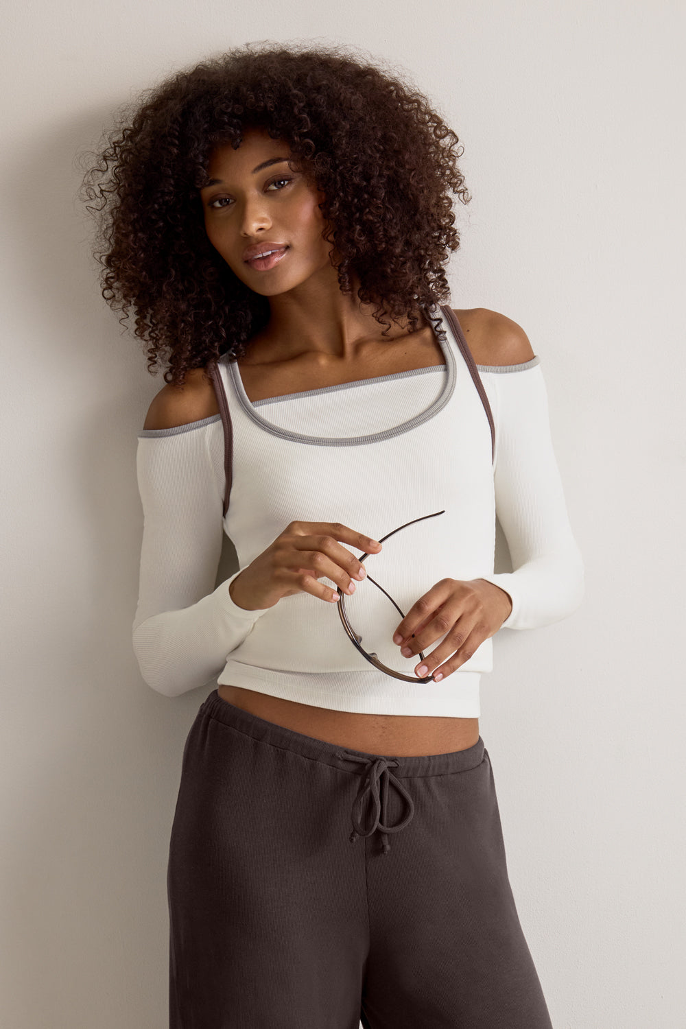 365 Rib Contrast Tank - Coconut Milk